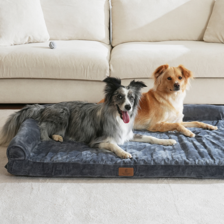 홀릭하임 대형견 관절보호 에그폼 L자형 꿀잠 사각방석 03 L2XL, 1개, 진그레이