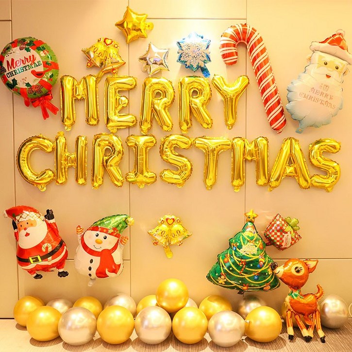 크리스마스 풍선 장식 파티 용품 산타 눈사람 홈파티 이벤트 포토존 14종 세트