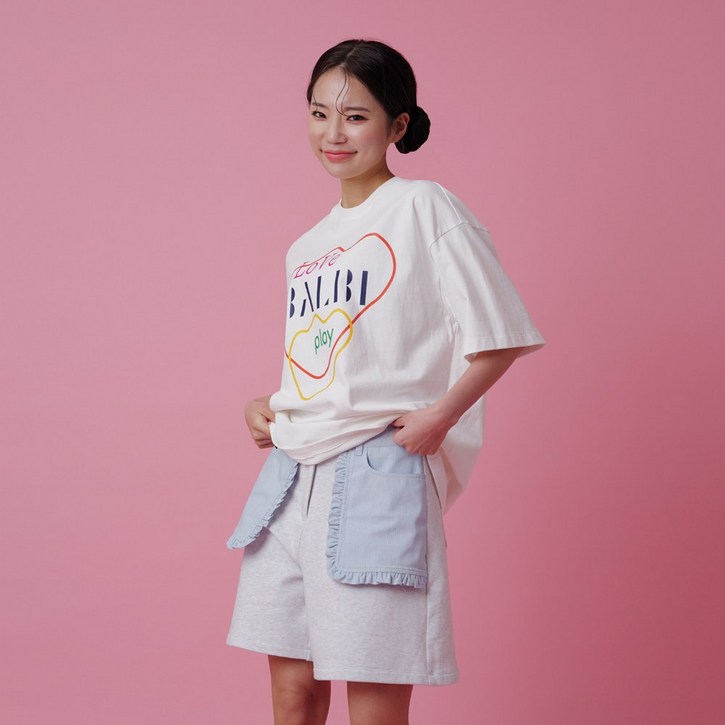발비 프릴 포켓 스웨트 쇼츠 팬츠 바지