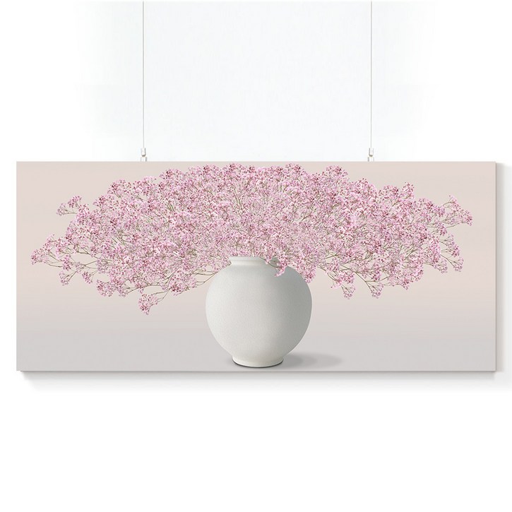 [인메이블] 프리미엄 복들어오는 꽃 그림 5종 힐링 풍수 인테리어 만개 달항아리 와이드 캔버스 액자