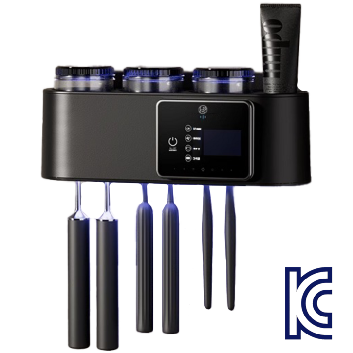 LUMANOKI 무타공 설치 스마트 디스플레이 가정용 살균 건조 양치컵3개세트 칫솔 살균기