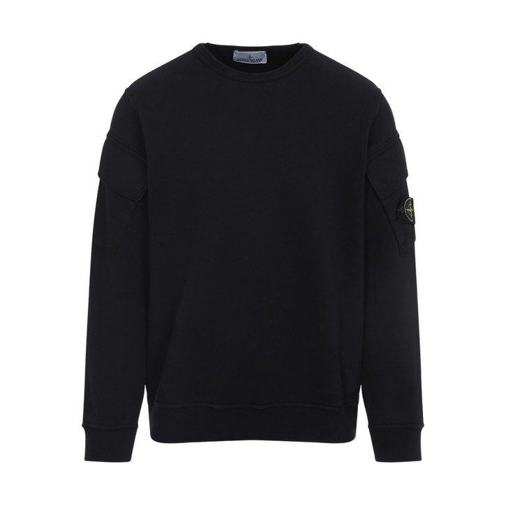 스톤 아일랜드 포켓 디테일 크루 넥 스웨트셔츠