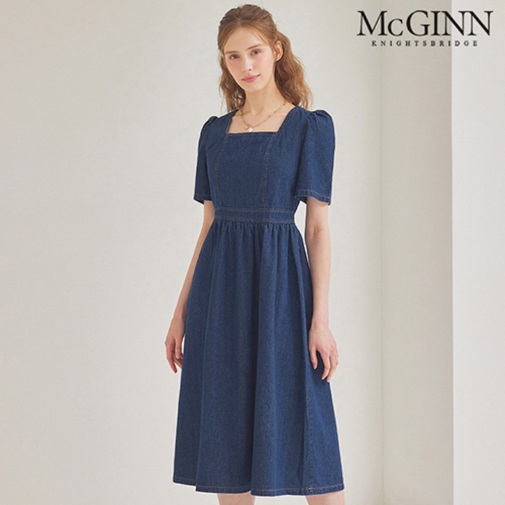 스퀘어넥 데님 원피스MI5M1OP3021