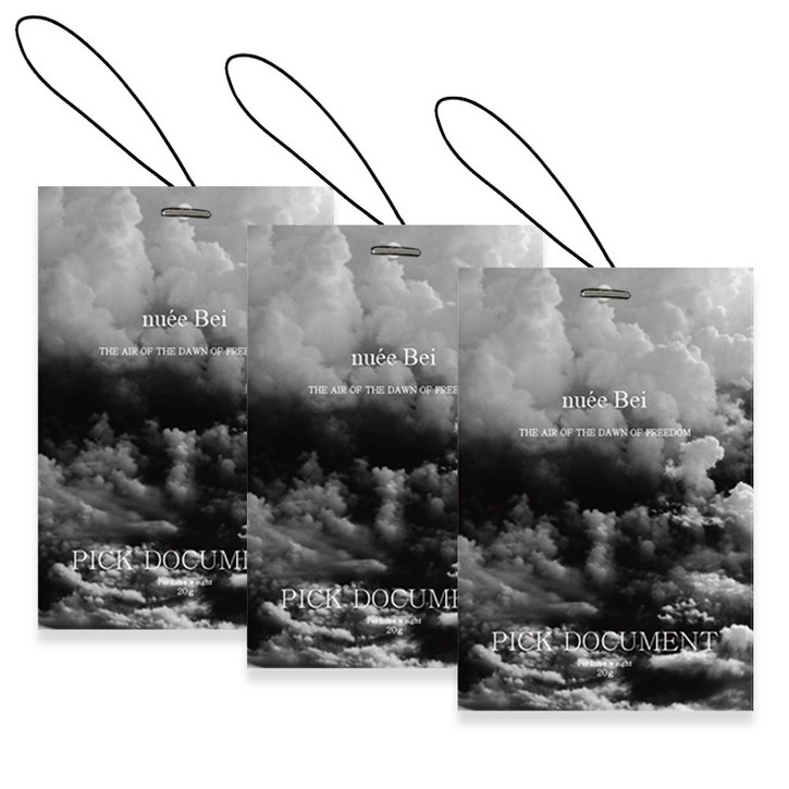 [ 1+1+1 ] 픽도큐먼트 퍼퓸 에어 샤쉐 차량용 방향제 3p, 1세트, 니아쥬 베이, 2세트