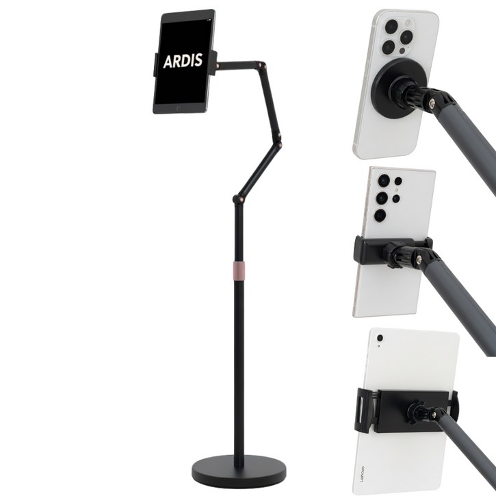 아르디스 헤드3개 맥세이프 스탠드 태블릿 거치대, 블랙, 1개