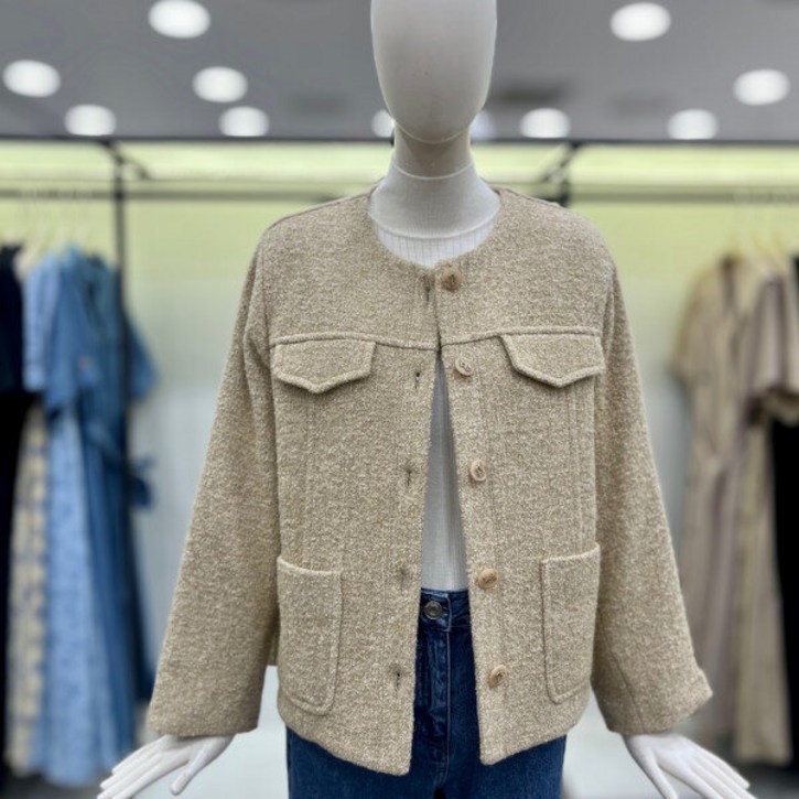 부클 라운드넥 자켓 C224MSF052CA 382775