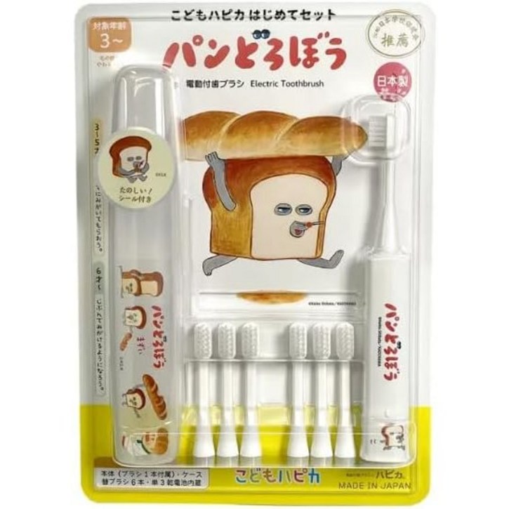 어린이 칫솔 빵도둑 전동칫솔 본체 및 브러쉬 포함, 1개