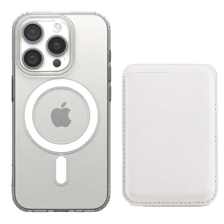 EVOL 강화자력 아이폰 맥세이프 케이스  가죽 카드지갑 세트