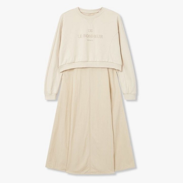 지컷 gcut 맨투맨 레이어드 슬리브리스 원피스 7254337111 478470