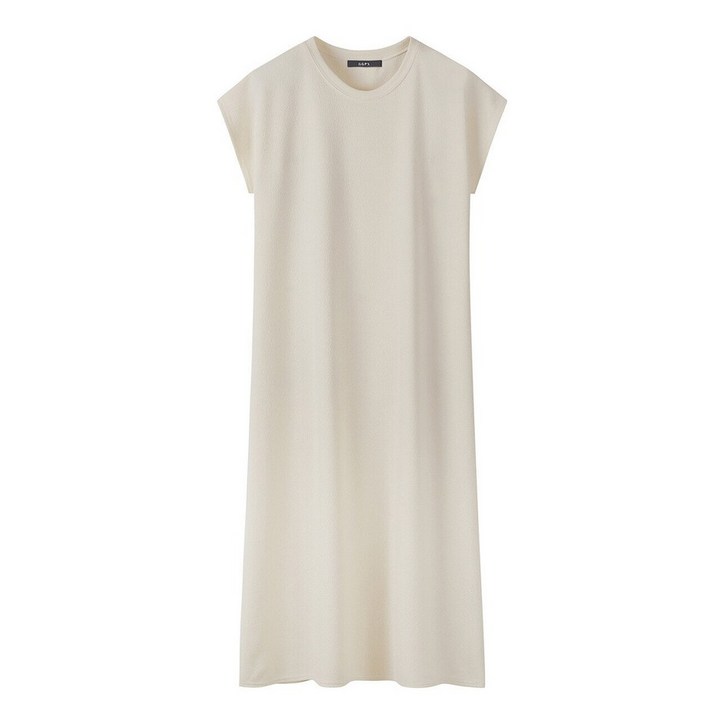 GGPX 데일리 무지 라운드 반팔 롱 원피스 GQBOW029D