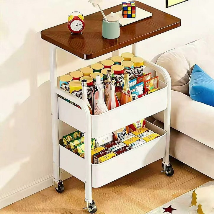 이동식 트롤리 철제 트롤리 이동식 선반 3단 수납 선반