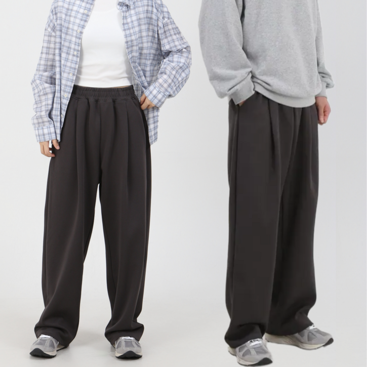 올리즌 남녀공용 원턱 와이드 팬츠 트레이닝 바지 AR2786QW