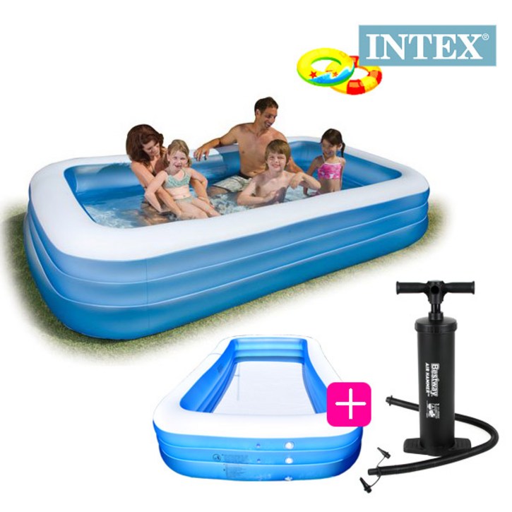인텍스 패밀리 풀장 NR58484 305x183x56cm 대형 물놀이풀장, 58484풀장62030대형펌프