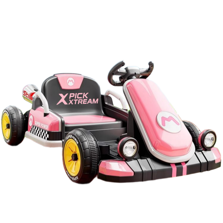 픽스트림PICKXTREAM 리모컨 씽씽 고카트 1인용 전동차 리모콘 소형 카트 전동 루지 드리프트 성인 접이식카트 경주 야외용 공원 레이싱카, 핑크, 1개