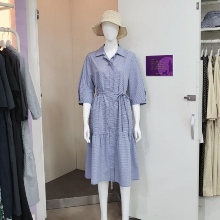 올리비아하슬러 시어서커 체크 원피스 OHDMOP101 2164790