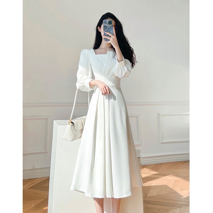 피로연 원피스 결혼식 신부예복 예복 드레스 돌잔치 여성 하객룩 화이트 정장 정장원피스