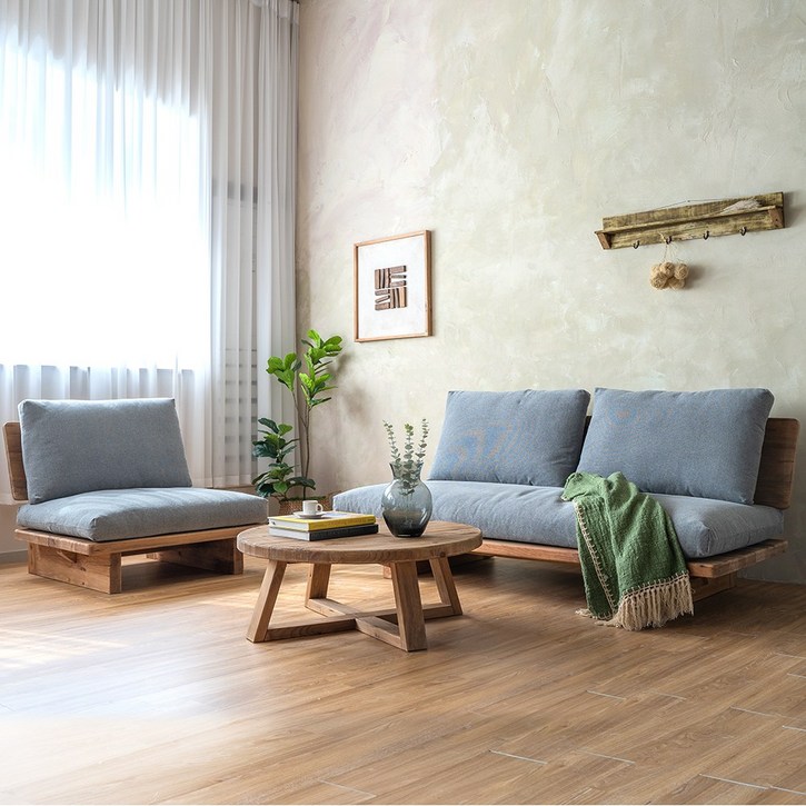 키아 고재 원목 패브릭 소파 1인용 3인용