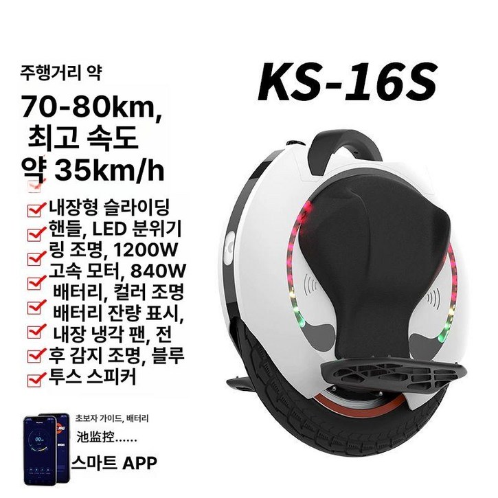 해외구매대행킹송16S 전동휠 840Wh 배터리 1200W 정격출력 16인치 외발전동휠관부가세 포함