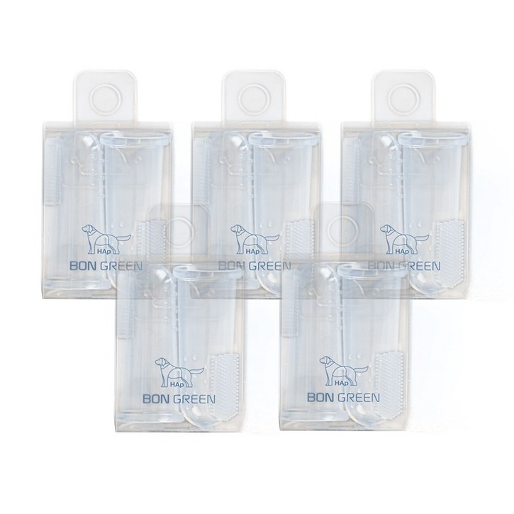 국내산  본그린 HAp 실리콘 손가락 칫솔, 10세트, 투명