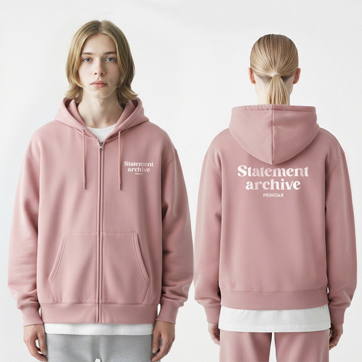 [기모선택/ 쭈리선택]프리노어 스테이트먼트 후드집업-7colors