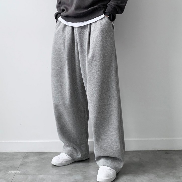 FITOJIM 남자 기모선택 원턱 와이드팬츠 벌룬 팬츠 츄리닝 트레이닝 바지