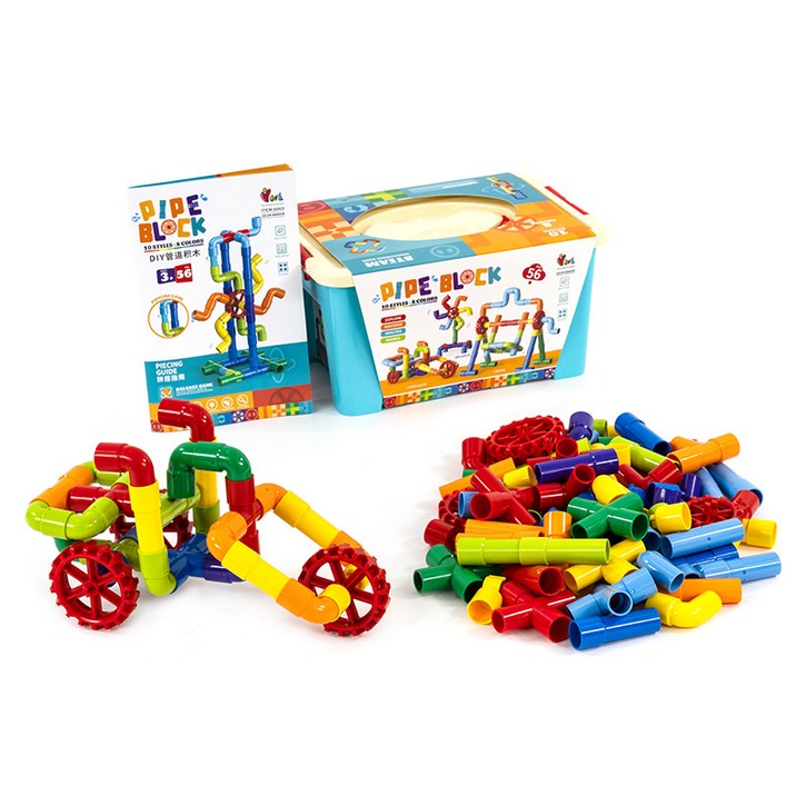 제노그로우 튜브링크블럭 파이프모양 작동완구 벌크블럭, 1개