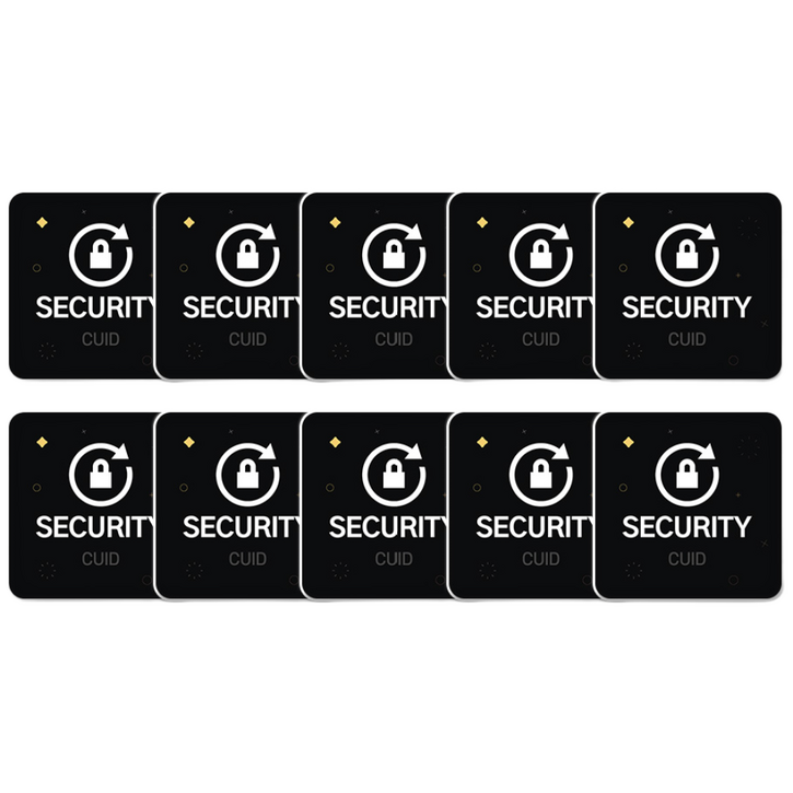 CUID PVC 스티커 태그 MCT RFID 도어락 공동현관 복사 스마트폰 10개 세트, 10개, 02. 25X25 사각 PVC 블랙 디자인(No.2P)