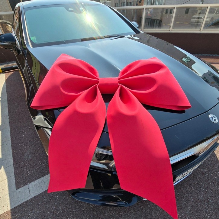 자동차리본 대형리본장식 전문 차량용 웨딩카 매장장식 벽장식 왕리본 큐티 고급형 초대형, 1개, 민트