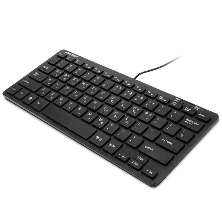 애니젠 USB 미니슬림 유선 텐키리스 키보드  키스킨