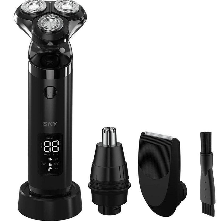 스카이 케어 SV100 전기면도기 방수 3종 트리머, SKYSV100, 나이트 블랙 스카이 케어 SV100 전기면도기 방수 3종 트리머, SKYSV100, 나이트 블랙