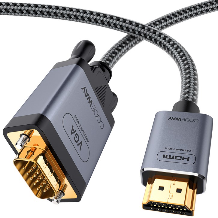 코드웨이 HDMI to VGA RGB 케이블, 1개, 1.8m - 쇼핑뉴스