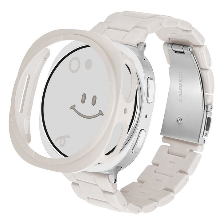 아이메이드잇 갤럭시워치 호환 블럭 스트랩 케이스 세트, 스타라이트