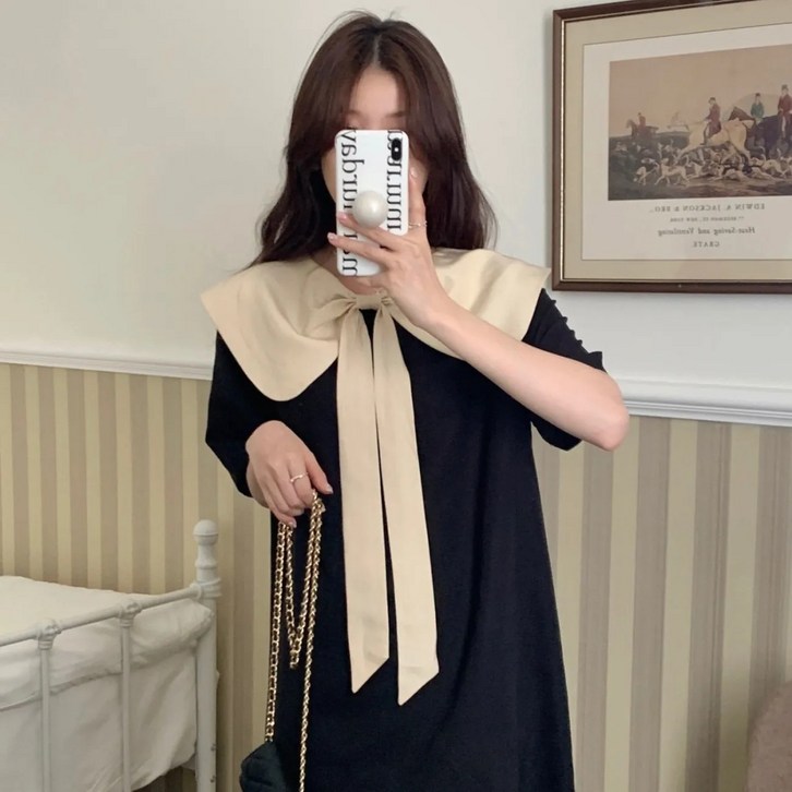 wassup 원피스 여성 여름 리본 편안 통기 휴양지룩 원피스