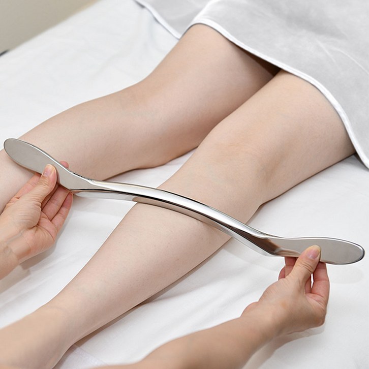 316 스텐 바디 마사지 스틱 롱 괄사도구 대근육군 허벅지 근막이완 마사지 전용 파우치  두께 8mm 길이 40cm