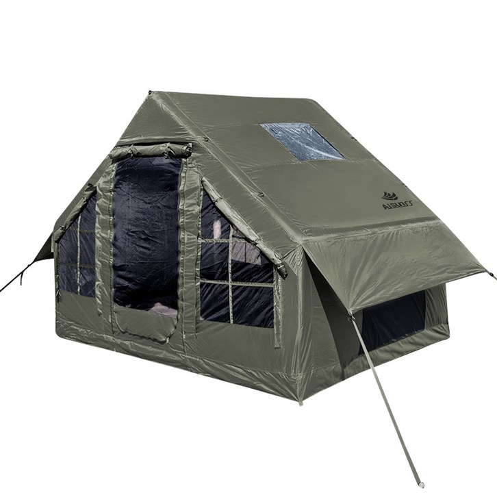 아이순스 에어텐트 캠핑텐트 원터치텐트 감성 글램핑 텐트 가족텐트 거실형, 녹색, 34인용