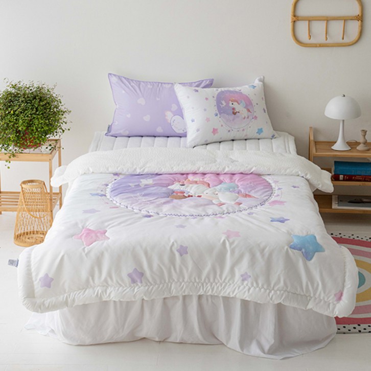 알러지케어 키즈이불 유니콘엘리 아동여름차렵 어린이침구 패드 밴딩 세트 SSS