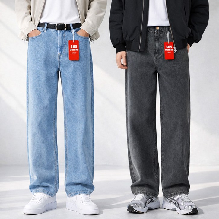 남자 세미와이드 밴딩 청바지 빅사이즈