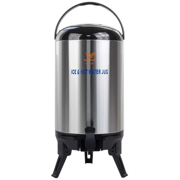 키친왕 보온보냉 물통 워터저그, 1개, 10L, 블랙실버 키친왕 보온보냉 물통 워터저그, 1개, 10L, 블랙실버