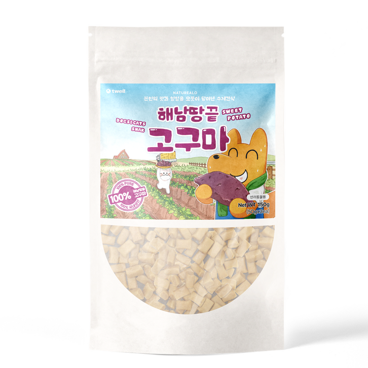 네이처알로 강아지 팔도 국내산 수제간식 육포 트릿, 2개, 150g, 고구마 - 쇼핑뉴스