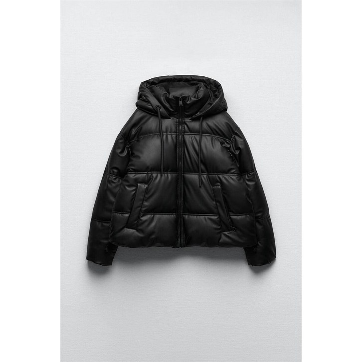 자라 ZARA 페이크 레더 크롭 숏 패딩 자켓 점퍼