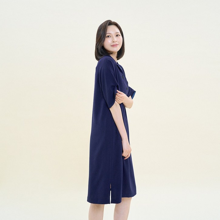 [크로커다일레이디] 모던 H라인 반오픈 카라 원피스_CLDMOP101