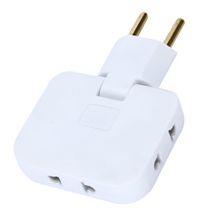 나노볼트 3in1 틈새돼지코 화이트 플러그 110v 220v 멀티 변환 어댑터 해외여행 EU US, 1개