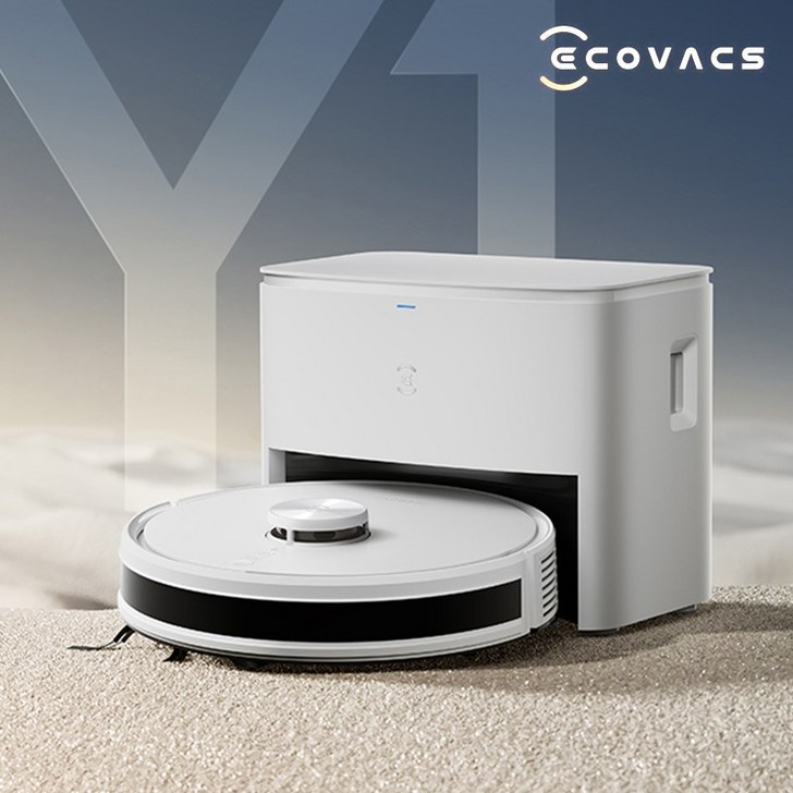 에코백스 디봇 Y1 프로플러스 로봇청소기 화이트 흡입 물걸레 청소스테이션포함