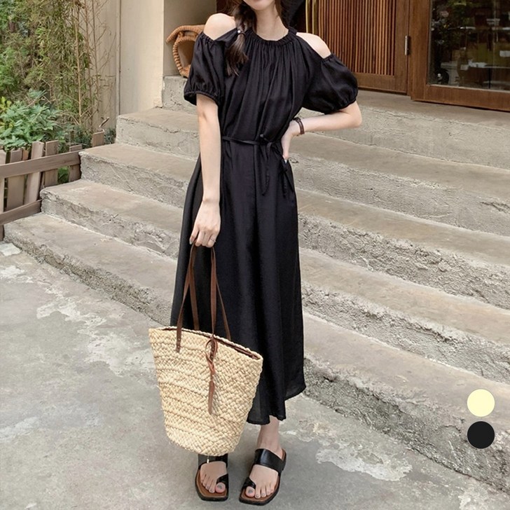LALABELLE 여성용 원피스 무지 오프숄더 셔링 반팔 로맨틱 휴양지 원피스 LALABELLE 여성용 원피스 무지 오프숄더 셔링 반팔 로맨틱 휴양지 원피스