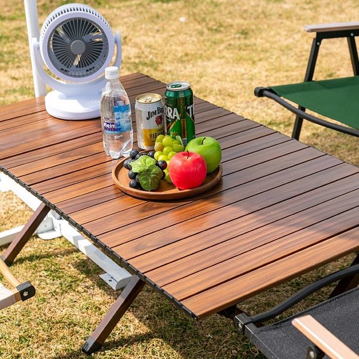 바우바우 알루미늄 접이식 롤테이블 캠핑테이블 캠핑의자 캠크닉 캠핑족 캠핑용품 여행 노지캠핑 차박, 오크블랙2그린2