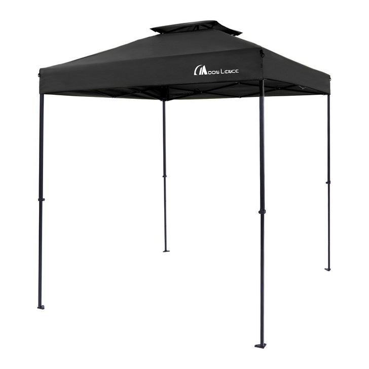 MOON LENCE 캠핑 타프 접이식 사각 원터치 타프스크린, 검은색