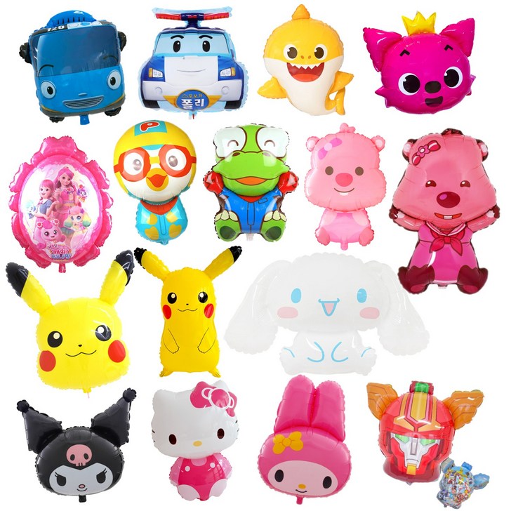 쏙쏙마켓 캐릭터 슈퍼쉐입 은박풍선 생일파티용품 16종, 1개, 타요