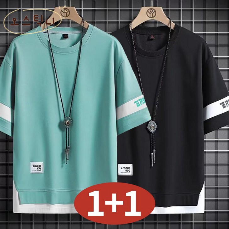 오스틱니 11 남성 여름 신상 초특가 라운드넥 데일리 반팔 티셔츠