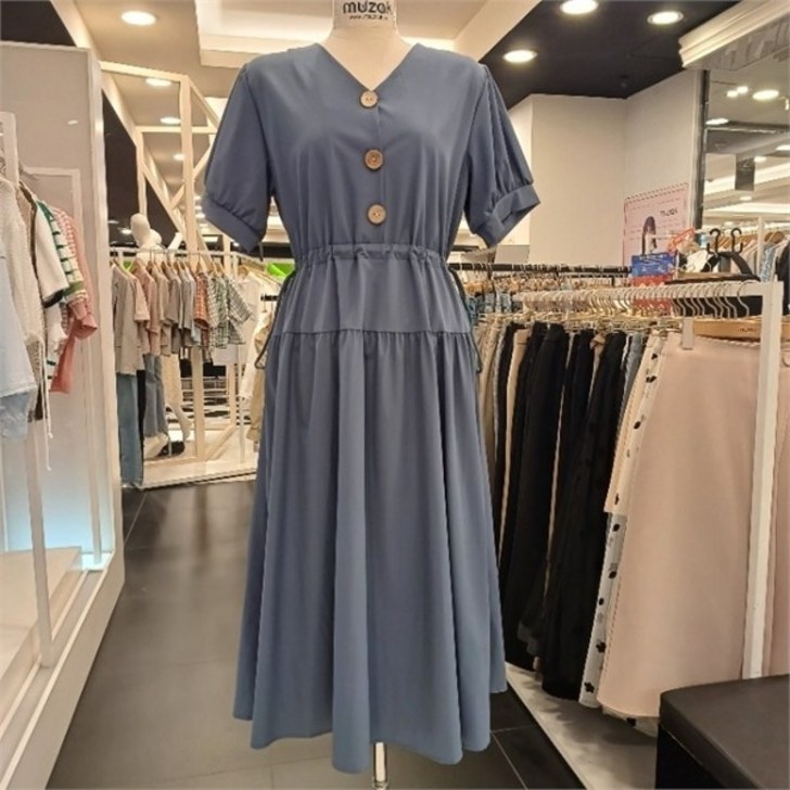 무자크 무자크 NC05 브이넥 왕단추 원피스 MN4WOP19 9954254