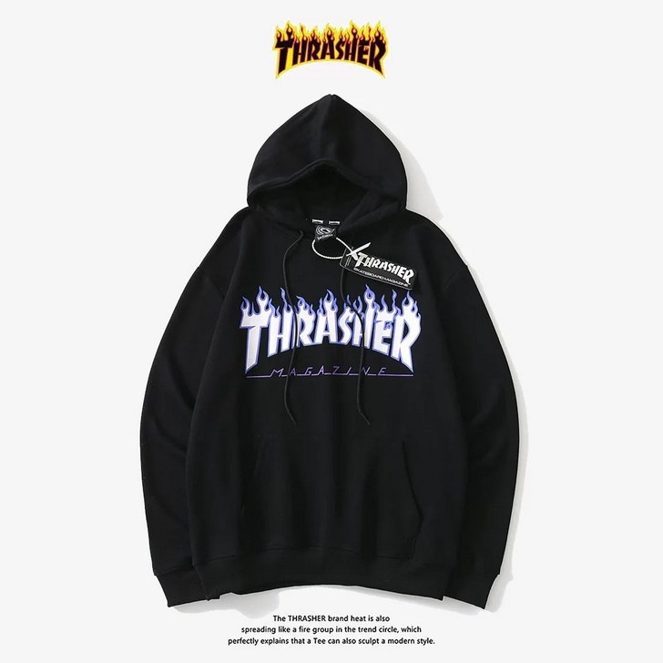 Thrasher FLAME LOGO 트레셔 불꽃 로고 플레임 후드티